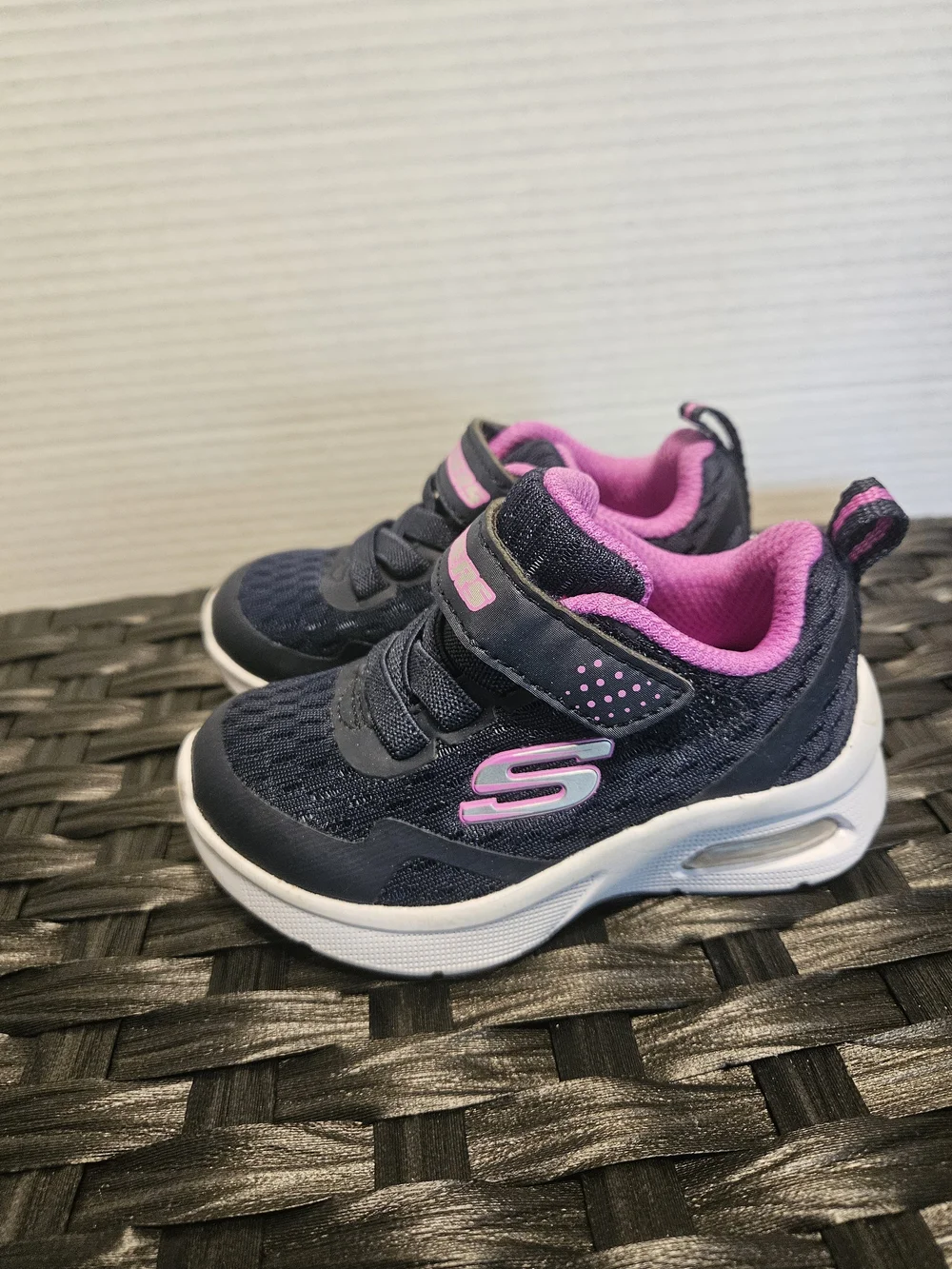 Skechers Navy and Pink Toddler Athletic Sneakers